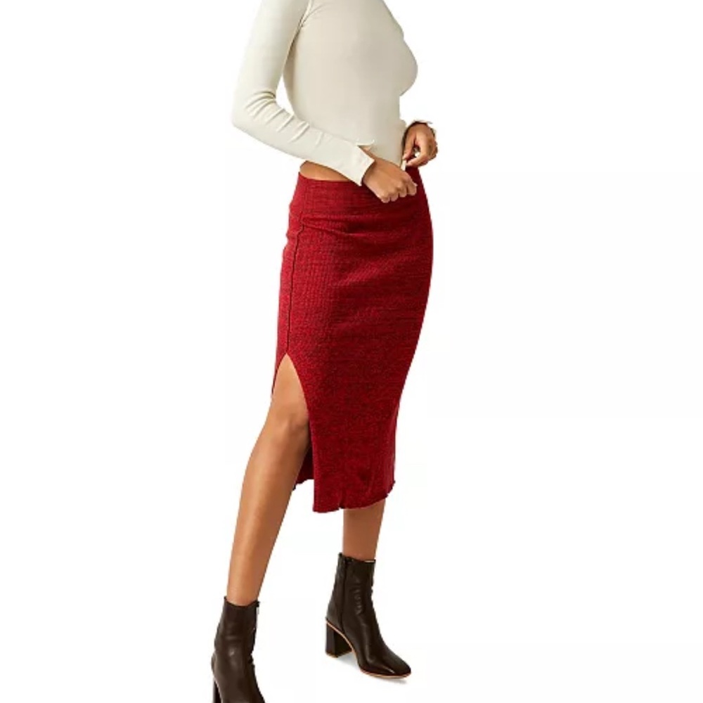 Free People Golden Hour Knit Midi Skirt